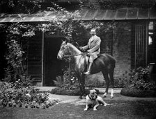 A gentleman seated on his horse, with his dog in the foreground, Oxfordshire, c1860-c1922. Artist: Henry Taunt