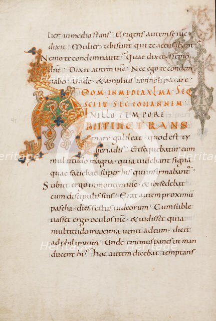 Decorated Initial A; Gospel Lectionary, late 10th century. Creator: Unknown.