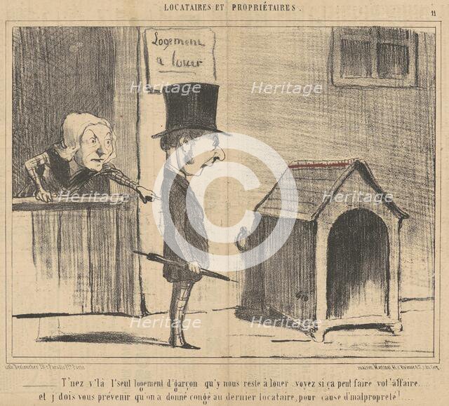 T'nez v'la l'seul logement d'garçon ..., 19th century. Creator: Honore Daumier.
