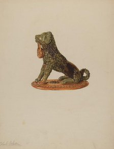 Statuette of a Dog, c. 1938. Creator: Yolande Delasser.