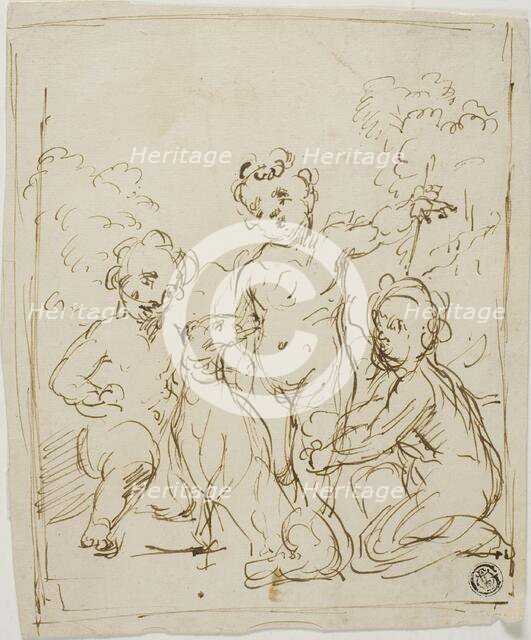 Three Putti and Dog in a Landscape, n.d. Creator: Giuseppe Diamantini.