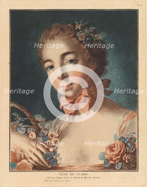 Tête de Flore, 1769. Creator: Louis Marin Bonnet.