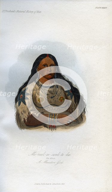 'Mi-neek-ee-sank-te-ka, The Mink, A Mandan Girl', 1848. Artist: Unknown
