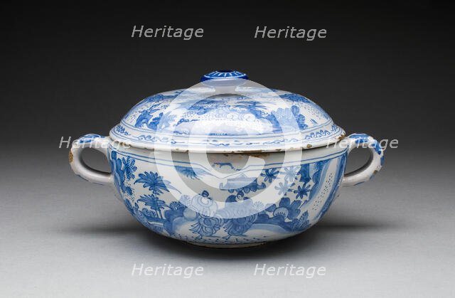 Covered Bowl, Delft, c. 1700. Creator: Delftware.
