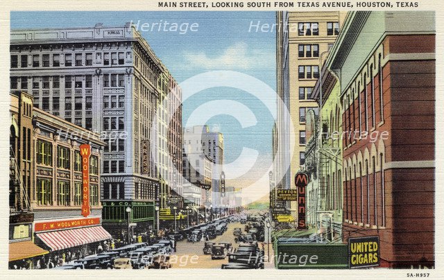 Main Street, Houston, Texas, USA, 1935. Artist: Unknown