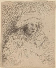 Sick Woman with a Large White Headdress (Saskia), c. 1641/1642. Creator: Rembrandt Harmensz van Rijn.