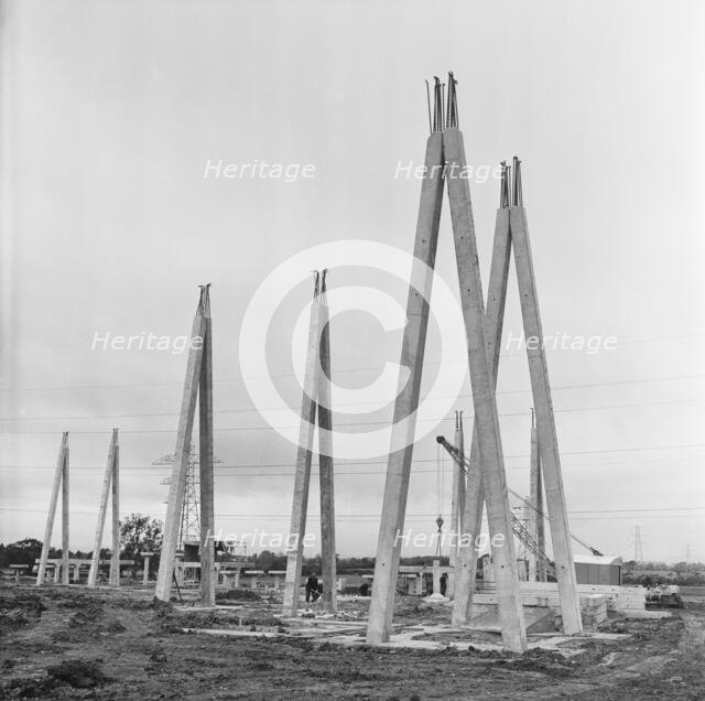Harker Electricity Sub Station, Rockcliffe, Carlisle, Cumbria, 02/10/1957. Creator: John Laing plc.