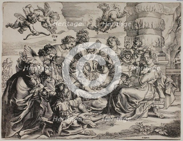 The Garden of Love, Left Half, with Seated Woman, c.1631. Creator: Christoffel Jegher.