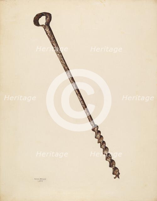 Ship Builder's Auger, 1938. Creator: Erwin Stenzel.