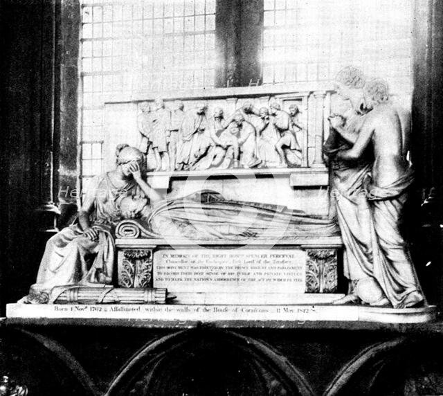The tombs of statesmen in Westminster Abbey: Spencer Perceval, 1898. Creator: Unknown.