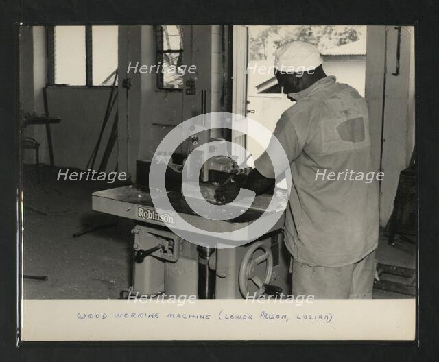 Wood Working Machine, Lower Prison, Luzira, Kampala, Uganda, c1950s. Creator: Unknown.