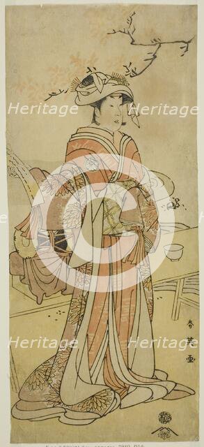 The Actor Segawa Kikunojo III as the Female Fox-Fairy Otatsu-gitsune Disguised as..., c. 1792. Creator: Katsukawa Shun'ei.