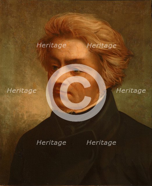 Portrait of the poet Adam Mickiewicz (1798-1855), 1883. Artist: Maleszewski, Tytus (1827-1898)