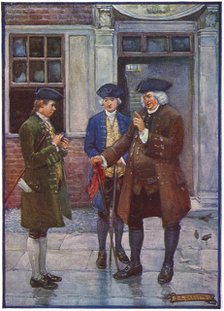 Samuel Johnson, English man of letters, talking to Oliver Goldsmith, English author, c1755-1774. Artist: Unknown