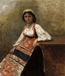 Italian Woman (La Morieri), c. 1872. Creator: Jean-Baptiste-Camille Corot.