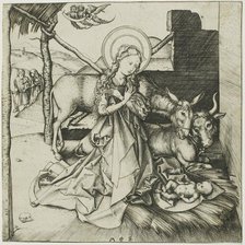 The Nativity, from the Life of Christ, c. 1474. Creator: Martin Schongauer.