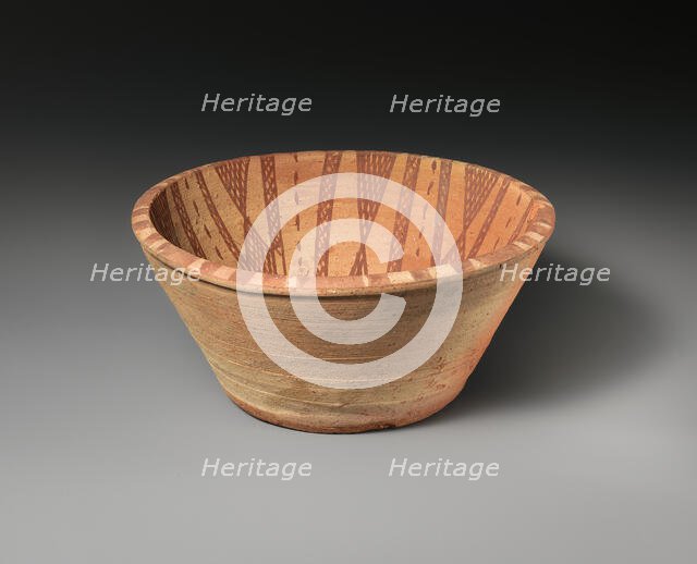 Bowl with Interior Geometric Decoration, Coptic, 4th-7th century. Creator: Unknown.