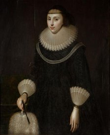 Portrait Of A Lady With A Fan, 1600-1650. Creator: Unknown.