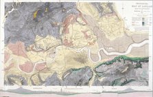 Geological map of London and the surrounding area, 1871. Artist: T Walsh