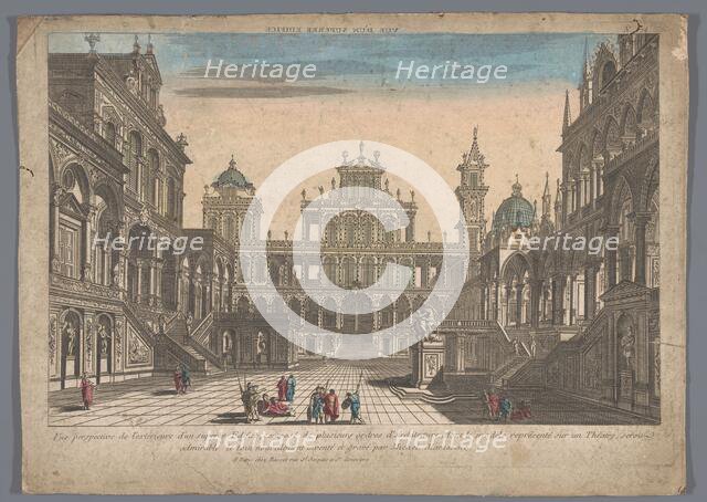 View of the courtyard of a structure, 1700-1799. Creator: Michele Marieschi.