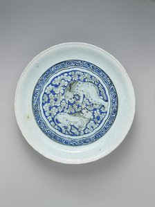 Dish with Two Fighting Lions, Iran, ca. 1635. Creator: Unknown.