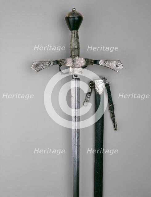 Sword with Scabbard for an Officer in the Bodyguard of the Elector of Saxony, Dresden, c. 1580. Creator: Urban Schneeweiss.