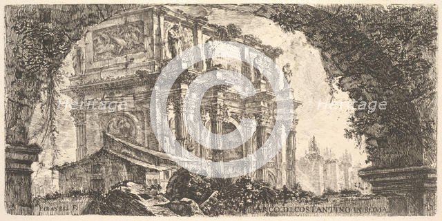 Plate 9: Arch of Constantine in Rome (Arco di Costantino in Roma), ca. 1748. Creator: Giovanni Battista Piranesi.
