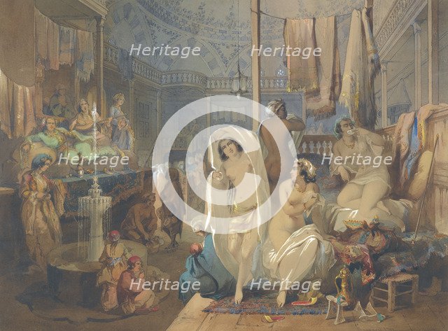 In the Hammam, 1854. Artist: Preziosi, Amedeo (1816-1882)