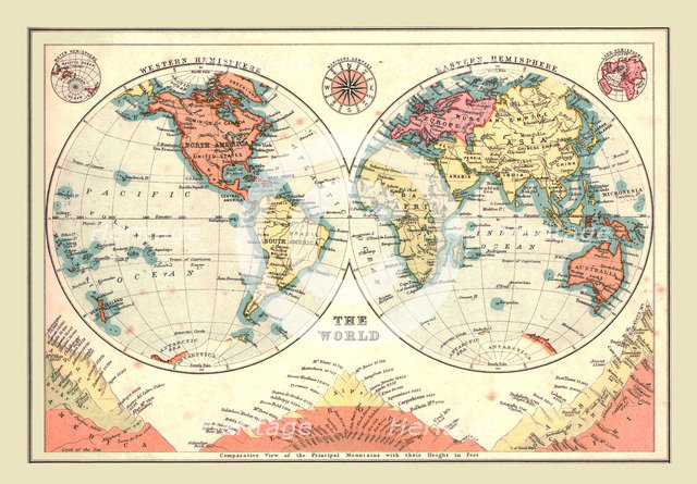 The World in Hemispheres, 1902.  Creator: Unknown.
