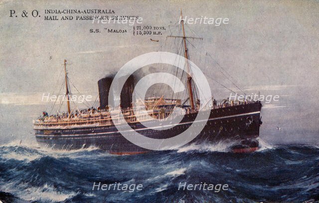P. & O. India-China-Australia Mail and Passenger Services, S.S. Maloja, 1932. Creator: Unknown.