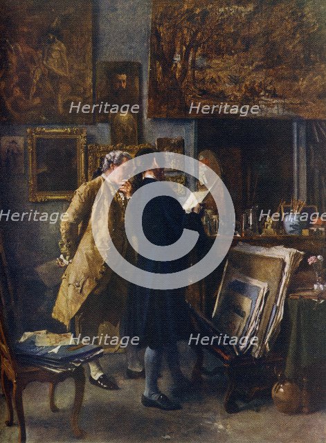 'An Artist showing his Work', c1850, (1912).Artist: Jean Louis Ernest Meissonier