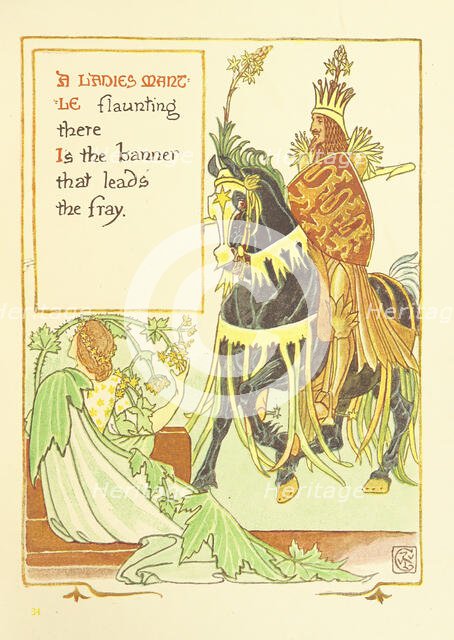 A Ladies Mantle flaunting there Is the banner that leads the fray, 1899.  Creator: Walter Crane.