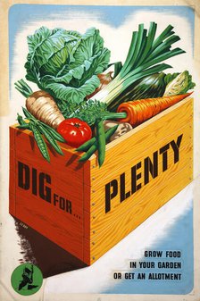 'Dig for Plenty', WWII poster, c1939-c1945. Creator: Mary Le Bon.
