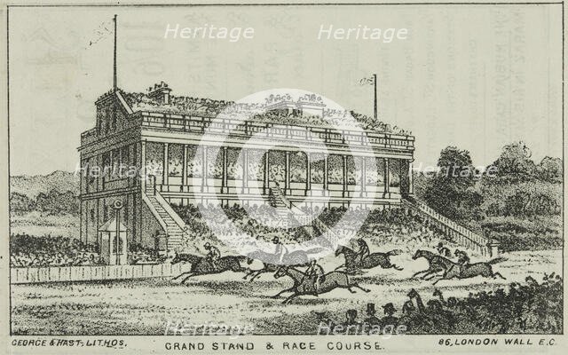 The Grand Stand and Race Course at Alexandra Palace, 19th century. Creator: George & Hast.