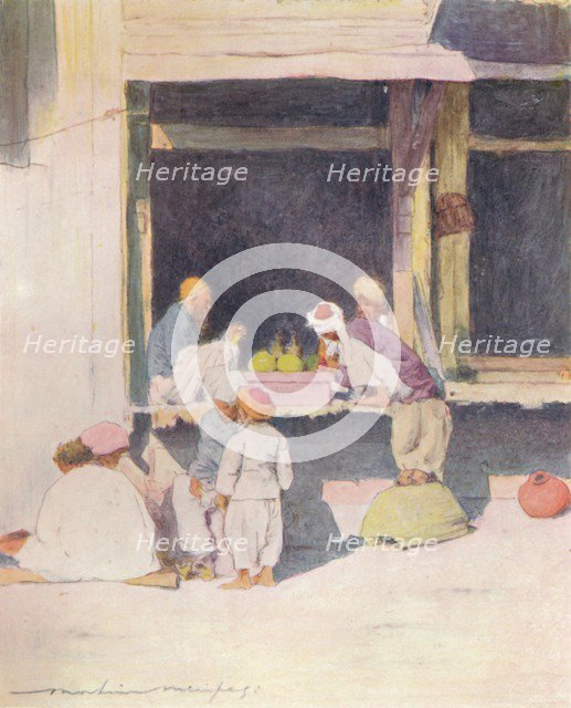 'A Bazaar at Peshawur', 1905. Artist: Mortimer Luddington Menpes.