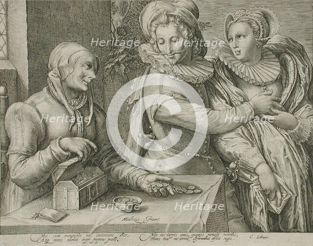 Man Chooses a Young Woman, 1600. Creator: Jacob Matham.