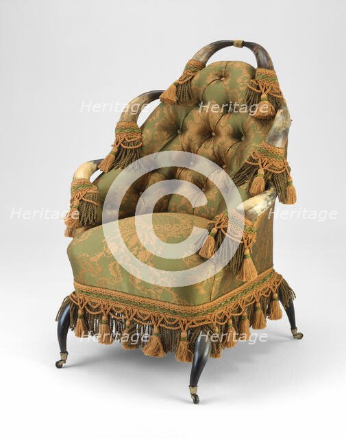 Steer Horn Armchair, 1870/80. Creator: Unknown.