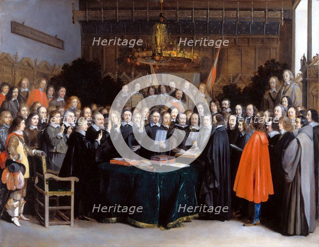 The Ratification of the Treaty of Münster, 15 May 1648, 1648. Artist: Ter Borch, Gerard, the Younger (1617-1681)