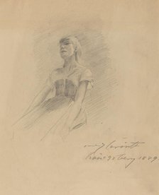 Seated Young Woman [recto], 1889. Creator: Lovis Corinth.