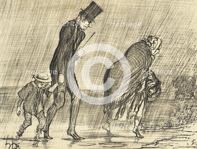 Une partie de campagne pendant le joli mois de mai.., 1856. Creator: Honore Daumier.