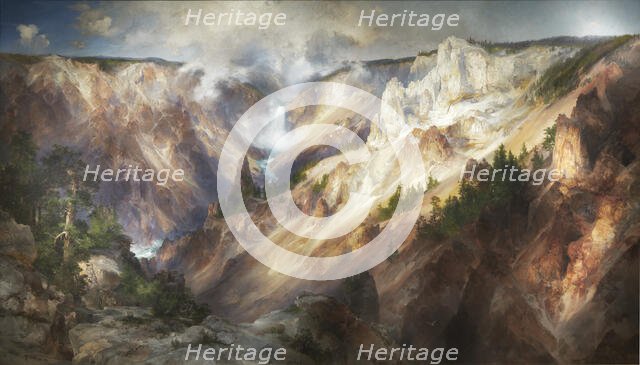 The Grand Canyon of the Yellowstone, 1893-1901. Creator: Thomas Moran.