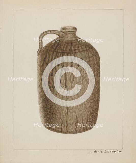 Stoneware Jar, c. 1938. Creator: Annie B Johnston.