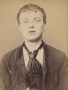 Borderie. Raoul. 18 ans, né à Castelsarazin (Tarn & Garonne). Peintre en bâtiment. Anarchi..., 1894. Creator: Alphonse Bertillon.