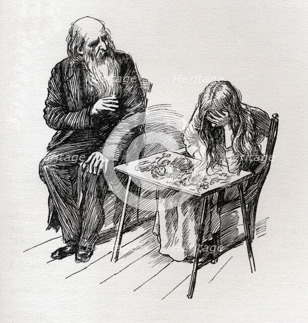 Riah and Jenny Wren, c1900.  Creator: Harold Copping.