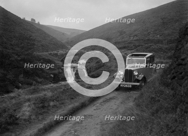 Kitty Brunell road testing a Standard Little Twelve saloon, c1932. Artist: Bill Brunell.