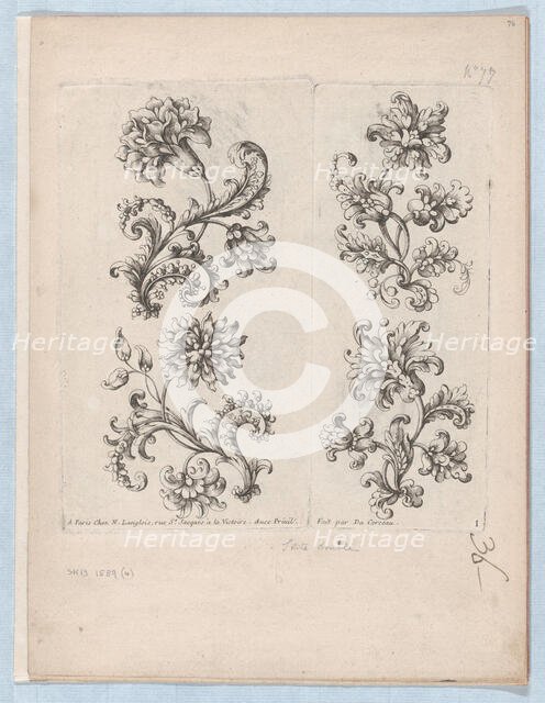 Series of Small Flower Motifs, Plate 1, ca. 1670-85., ca. 1670-85. Creator: Paul Androuet Du Cerceau.