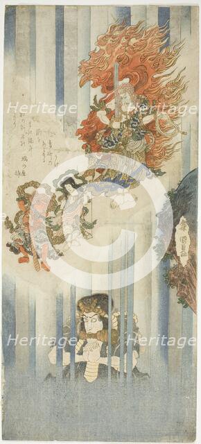 The actors Ichikawa Danjuro VII as Mongaku and Matsumoto Koshiro V as Fudo Myoo, c. 1829/32. Creator: Utagawa Kunisada.