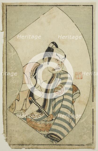 The Actor Nakajima Mioemon II, from "A Picture Book of Stage Fans (Ehon butai ogi)", 1770. Creator: Ippitsusai Buncho.