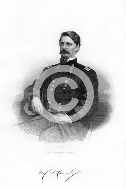 Winfield Scott Hancock , Union general, 1862-1867.Artist: J Rogers