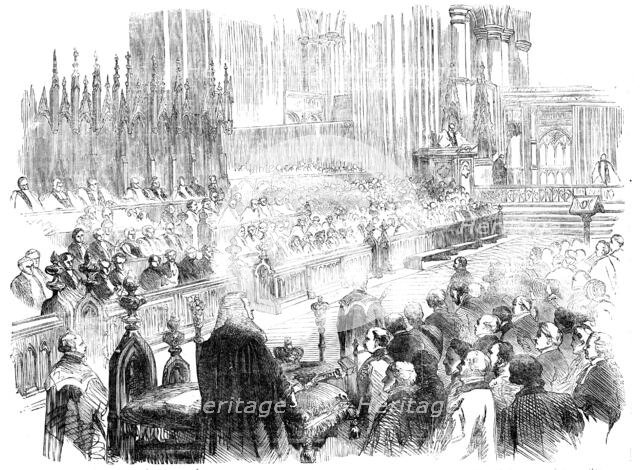The Bishop of Bath and Wells (Lord Auckland) preaching the Thanks-Giving Sermon, in Westminster Abbe Creator: Unknown.